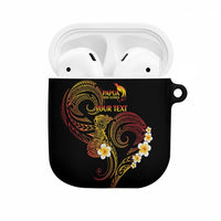 Personalised Papua New Guinea Sepik AirPods Case Plumeria Floral Tribal Pattern - Polynesian Pride