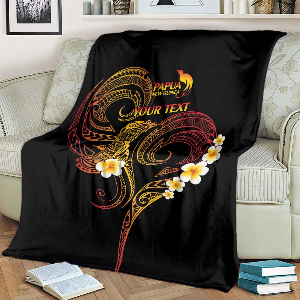 Personalised Papua New Guinea Sepik Blanket Plumeria Floral Tribal Pattern - Polynesian Pride