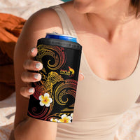 Personalised Papua New Guinea Sepik 4 in 1 Can Cooler Tumbler Plumeria Floral Tribal Pattern - Polynesian Pride