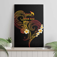 Personalised Papua New Guinea Sepik Canvas Wall Art Plumeria Floral Tribal Pattern - Polynesian Pride
