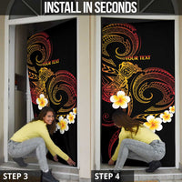 Personalised Papua New Guinea Sepik Door Cover Plumeria Floral Tribal Pattern - Polynesian Pride