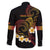 Personalised Papua New Guinea Sepik Family Matching Long Sleeve Bodycon Dress and Hawaiian Shirt Plumeria Floral Tribal Pattern - Polynesian Pride