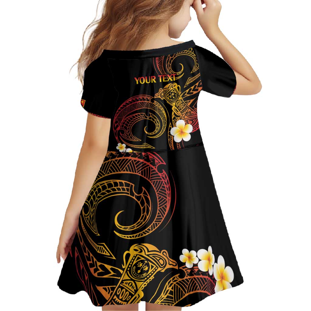 Personalised Papua New Guinea Sepik Family Matching Mermaid Dress and Hawaiian Shirt Plumeria Floral Tribal Pattern - Polynesian Pride