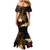 Personalised Papua New Guinea Sepik Family Matching Mermaid Dress and Hawaiian Shirt Plumeria Floral Tribal Pattern - Polynesian Pride