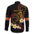Personalised Papua New Guinea Sepik Family Matching Off The Shoulder Long Sleeve Dress and Hawaiian Shirt Plumeria Floral Tribal Pattern - Polynesian Pride