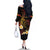 Personalised Papua New Guinea Sepik Family Matching Off The Shoulder Long Sleeve Dress and Hawaiian Shirt Plumeria Floral Tribal Pattern - Polynesian Pride