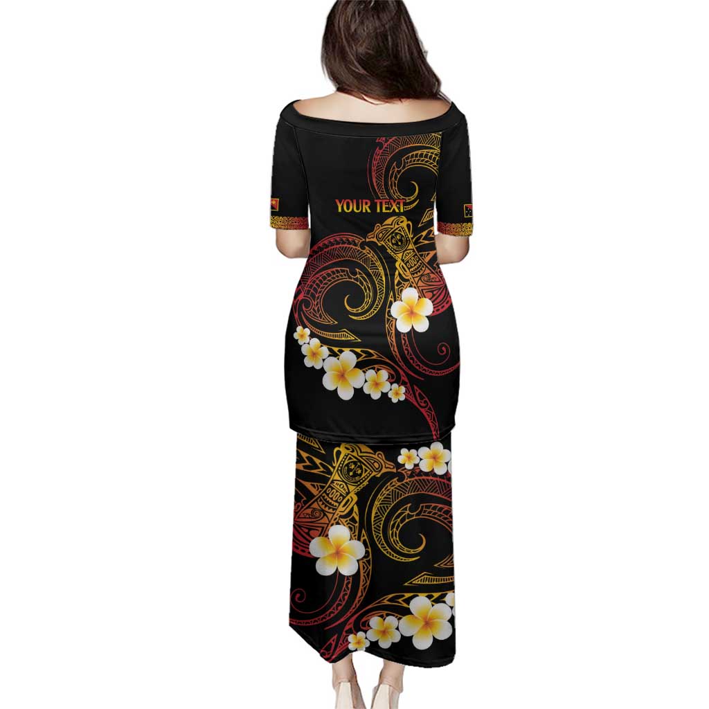 Personalised Papua New Guinea Sepik Family Matching Puletasi and Hawaiian Shirt Plumeria Floral Tribal Pattern - Polynesian Pride