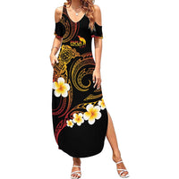 Personalised Papua New Guinea Sepik Family Matching Summer Maxi Dress and Hawaiian Shirt Plumeria Floral Tribal Pattern - Polynesian Pride