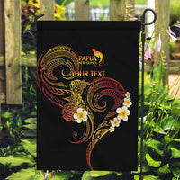 Personalised Papua New Guinea Sepik Garden Flag Plumeria Floral Tribal Pattern - Polynesian Pride
