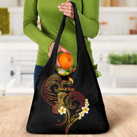 Personalised Papua New Guinea Sepik Grocery Bag Plumeria Floral Tribal Pattern - Polynesian Pride