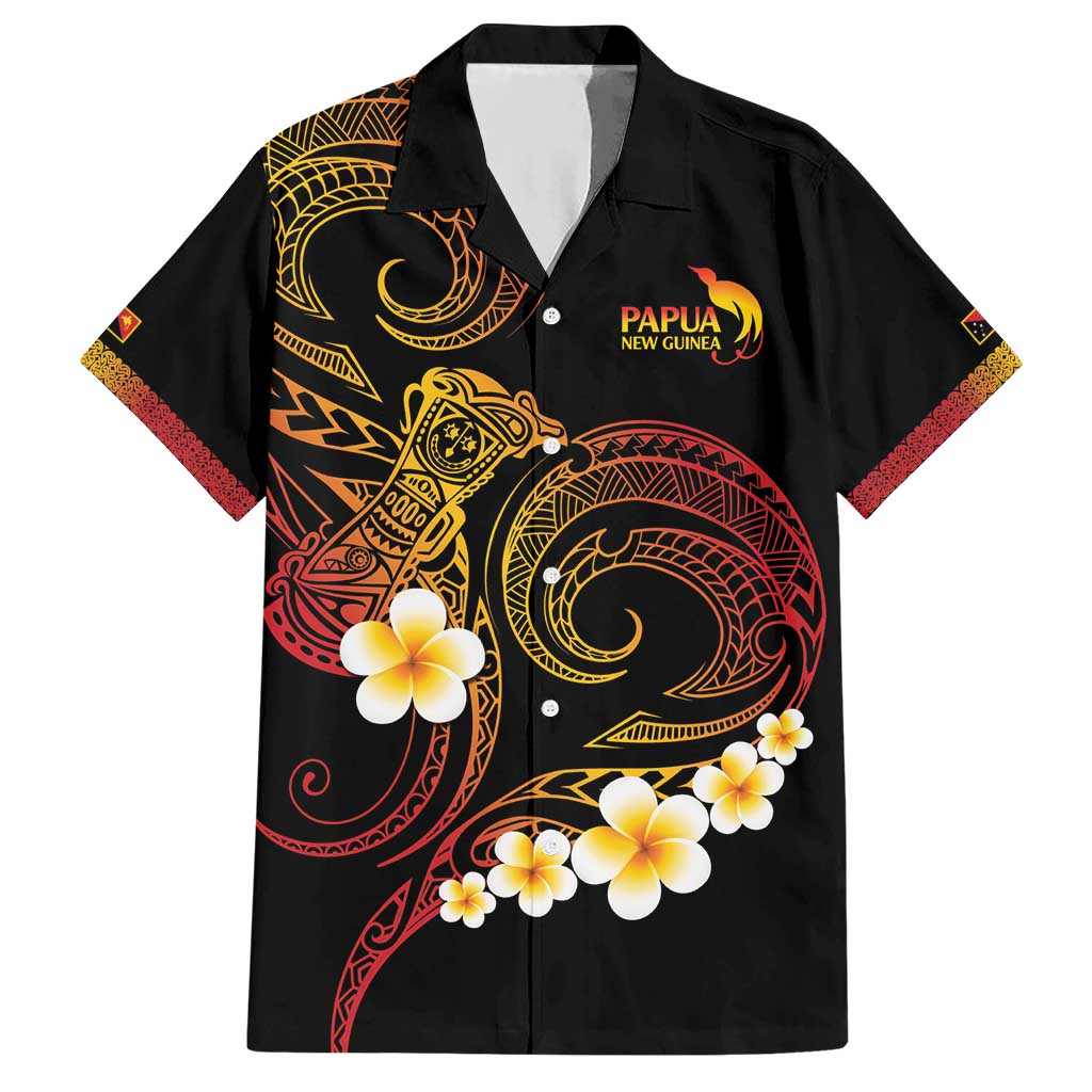 Personalised Papua New Guinea Sepik Hawaiian Shirt Plumeria Floral Tribal Pattern - Polynesian Pride