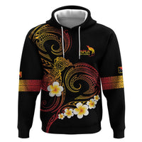 Personalised Papua New Guinea Sepik Hoodie Plumeria Floral Tribal Pattern - Polynesian Pride