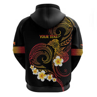 Personalised Papua New Guinea Sepik Hoodie Plumeria Floral Tribal Pattern - Polynesian Pride
