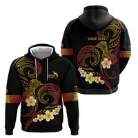 Personalised Papua New Guinea Sepik Hoodie Plumeria Floral Tribal Pattern - Polynesian Pride