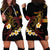 Personalised Papua New Guinea Sepik Hoodie Dress Plumeria Floral Tribal Pattern - Polynesian Pride