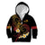 Personalised Papua New Guinea Sepik Kid Hoodie Plumeria Floral Tribal Pattern - Polynesian Pride