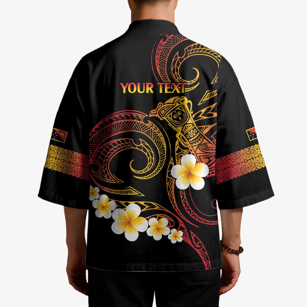 Personalised Papua New Guinea Sepik Kimono Plumeria Floral Tribal Pattern - Polynesian Pride