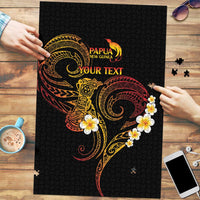 Personalised Papua New Guinea Sepik Puzzle Plumeria Floral Tribal Pattern - Polynesian Pride