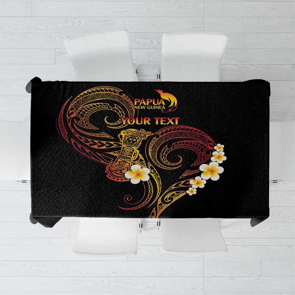 Personalised Papua New Guinea Sepik Tablecloth Plumeria Floral Tribal Pattern - Polynesian Pride