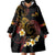 Personalised Papua New Guinea Sepik Wearable Blanket Hoodie Plumeria Floral Tribal Pattern - Polynesian Pride