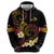 Personalised Papua New Guinea Sepik Zip Hoodie Plumeria Floral Tribal Pattern - Polynesian Pride