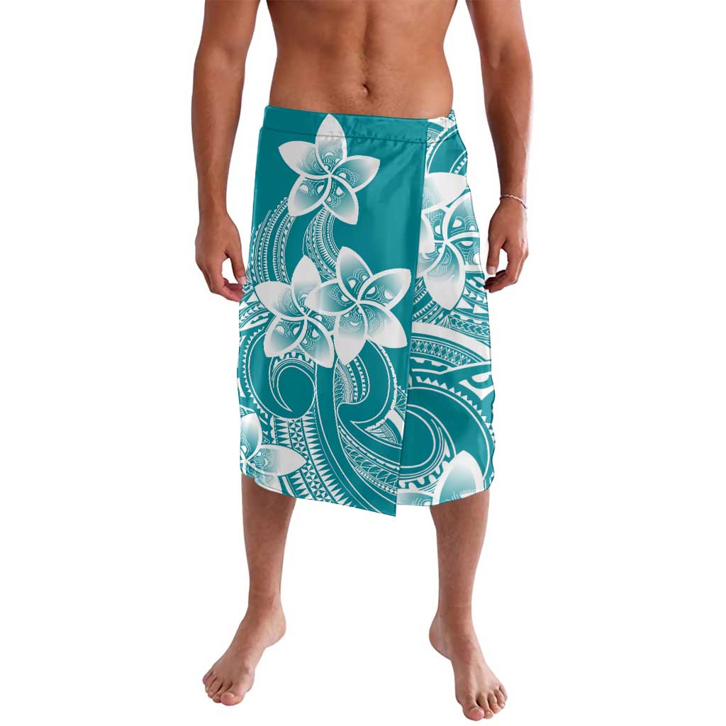 Polynesian Plumeria Flowers Tribal Lavalava Pacific Tattoo Teal Style - Polynesian Pride