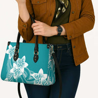 Polynesian Plumeria Flowers Tribal Leather Bag Pacific Tattoo Teal Style - Polynesian Pride