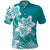 Polynesian Plumeria Flowers Tribal Polo Shirt Pacific Tattoo Teal Style - Polynesian Pride