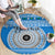 Personalised Fiji Marau Na Kerisimasi Round Carpet Merry Christmas Tapa Pattern Blue Style LT9 - Polynesian Pride