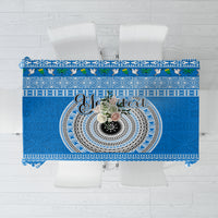 Personalised Fiji Marau Na Kerisimasi Tablecloth Merry Christmas Tapa Pattern Blue Style LT9 Red - Polynesian Pride