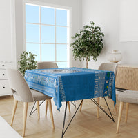 Personalised Fiji Marau Na Kerisimasi Tablecloth Merry Christmas Tapa Pattern Blue Style LT9 - Polynesian Pride