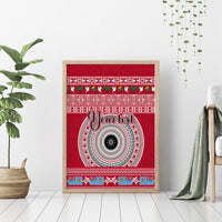 Personalised Fiji Marau Na Kerisimasi Canvas Wall Art Merry Christmas Tapa Pattern Red Style LT9 - Polynesian Pride