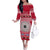 Personalised Fiji Marau Na Kerisimasi Family Matching Off Shoulder Long Sleeve Dress and Hawaiian Shirt Merry Christmas Tapa Pattern Red Style LT9 Mom's Dress Red - Polynesian Pride