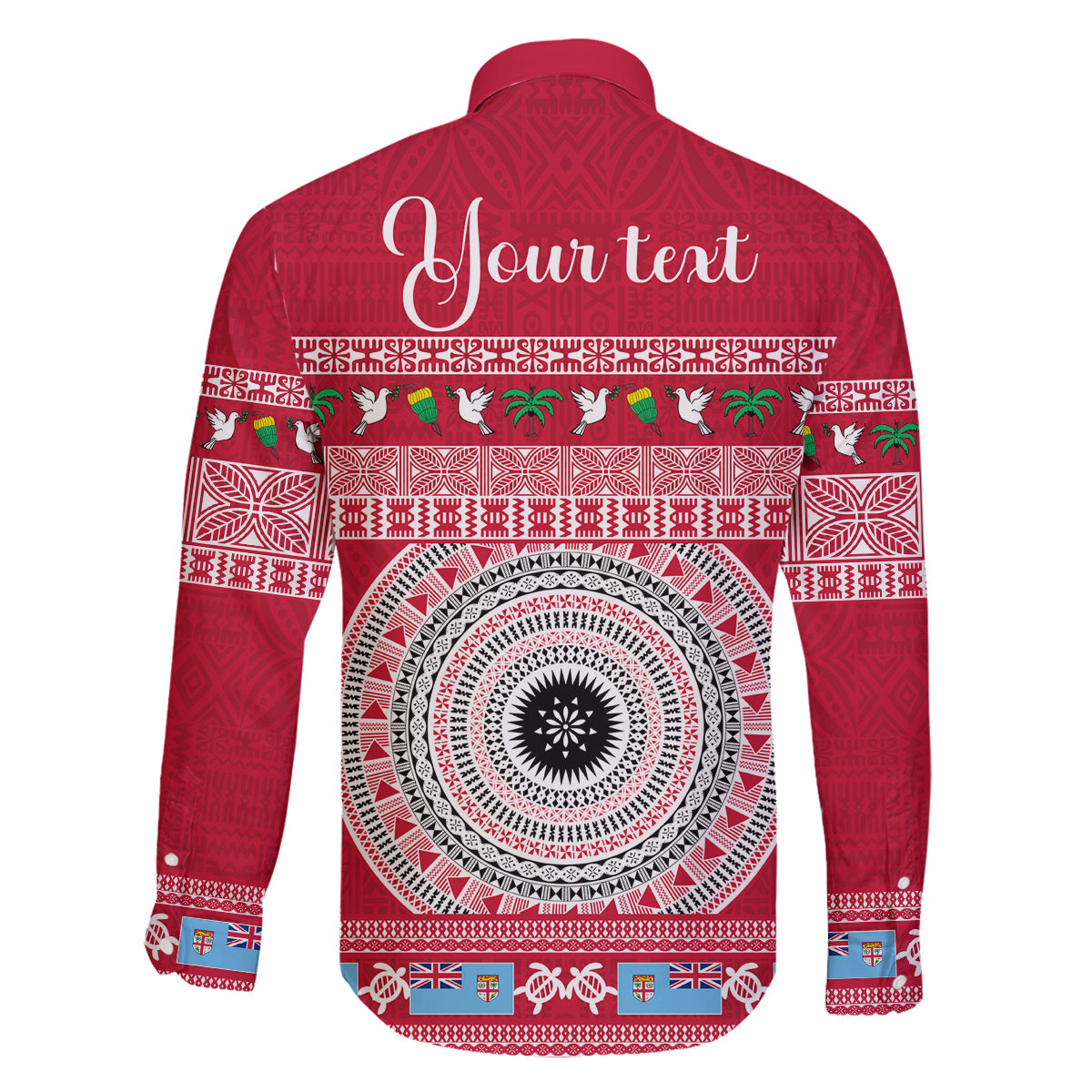 Personalised Fiji Marau Na Kerisimasi Family Matching Tank Maxi Dress and Hawaiian Shirt Merry Christmas Tapa Pattern Red Style LT9 - Polynesian Pride