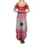 Personalised Fiji Marau Na Kerisimasi Summer Maxi Dress Merry Christmas Tapa Pattern Red Style LT9 - Polynesian Pride