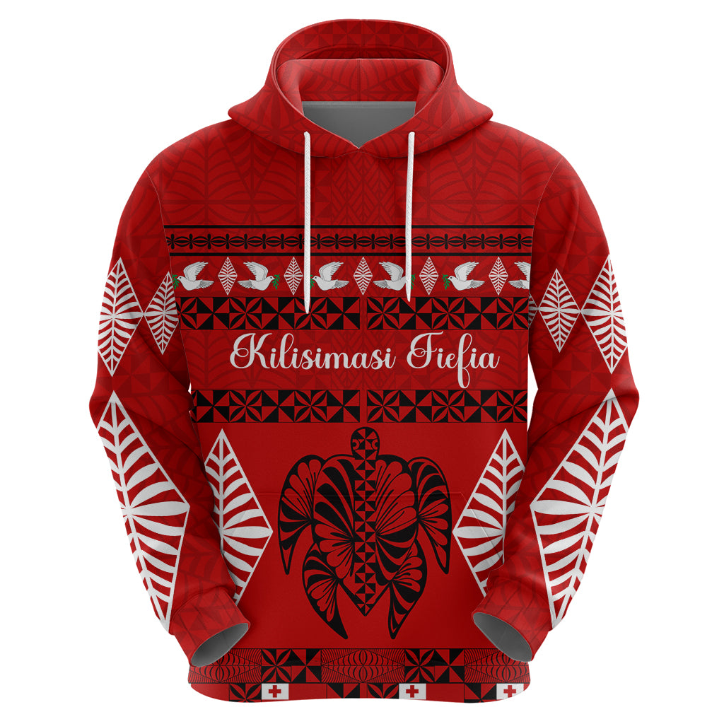 Personalised Tonga Kilisimasi Fiefia Hoodie Merry Christmas with Turtle Ngatu Pattern LT9 - Polynesian Pride