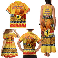 PNG Hamamas Krismas Family Matching Tank Maxi Dress and Hawaiian Shirt Papua New Guinea Bird Of Paradise Merry Christmas Gold Style LT9 - Polynesian Pride