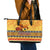 PNG Hamamas Krismas Leather Tote Bag Papua New Guinea Bird Of Paradise Merry Christmas Gold Style LT9 - Polynesian Pride