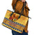 PNG Hamamas Krismas Leather Tote Bag Papua New Guinea Bird Of Paradise Merry Christmas Gold Style LT9 - Polynesian Pride