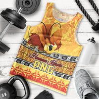 PNG Hamamas Krismas Men Tank Top Papua New Guinea Bird Of Paradise Merry Christmas Gold Style LT9 - Polynesian Pride