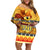 PNG Hamamas Krismas Off Shoulder Short Dress Papua New Guinea Bird Of Paradise Merry Christmas Gold Style LT9 Women Gold - Polynesian Pride