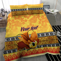 Personalised PNG Hamamas Krismas Bedding Set Papua New Guinea Bird Of Paradise Merry Christmas Gold Style LT9 - Polynesian Pride