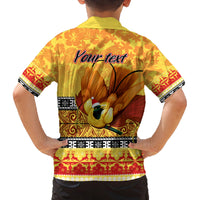 Personalised PNG Hamamas Krismas Family Matching Puletasi Dress and Hawaiian Shirt Papua New Guinea Bird Of Paradise Merry Christmas Gold Style LT9 - Polynesian Pride