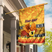 Personalised PNG Hamamas Krismas Garden Flag Papua New Guinea Bird Of Paradise Merry Christmas Gold Style LT9 House Flag Gold - Polynesian Pride