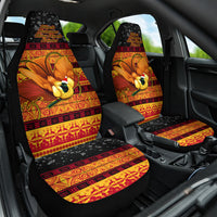 PNG Hamamas Krismas Car Seat Cover Papua New Guinea Bird Of Paradise Merry Christmas Black Style LT9 One Size Black - Polynesian Pride