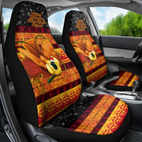 PNG Hamamas Krismas Car Seat Cover Papua New Guinea Bird Of Paradise Merry Christmas Black Style LT9 - Polynesian Pride