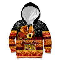 PNG Hamamas Krismas Kid Hoodie Papua New Guinea Bird Of Paradise Merry Christmas Black Style LT9 Hoodie Black - Polynesian Pride