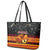 PNG Hamamas Krismas Leather Tote Bag Papua New Guinea Bird Of Paradise Merry Christmas Black Style LT9 - Polynesian Pride