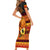 PNG Hamamas Krismas Short Sleeve Bodycon Dress Papua New Guinea Bird Of Paradise Merry Christmas Black Style LT9 - Polynesian Pride