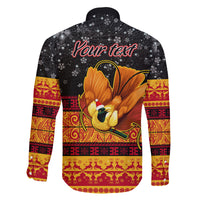 Personalised PNG Hamamas Krismas Family Matching Tank Maxi Dress and Hawaiian Shirt Papua New Guinea Bird Of Paradise Merry Christmas Black Style LT9 - Polynesian Pride